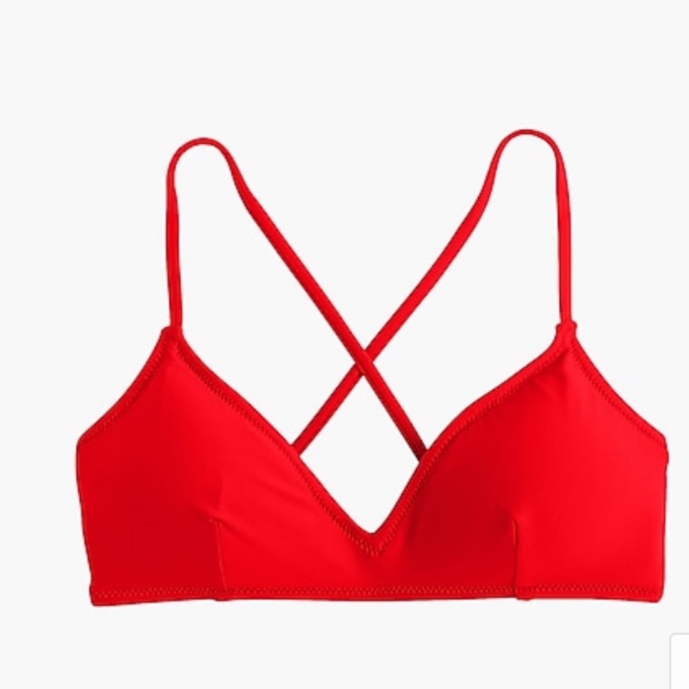 J. Crew French Bikini top - bright cerise
